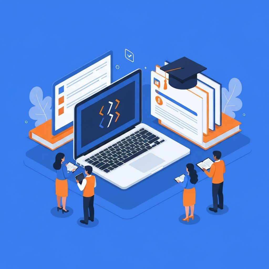 Students learning technology online